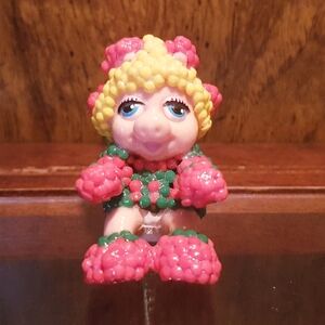 1986 Muppet Babies Miss Piggy Figure Beaded Upcycled Hand Crafted Ornament
